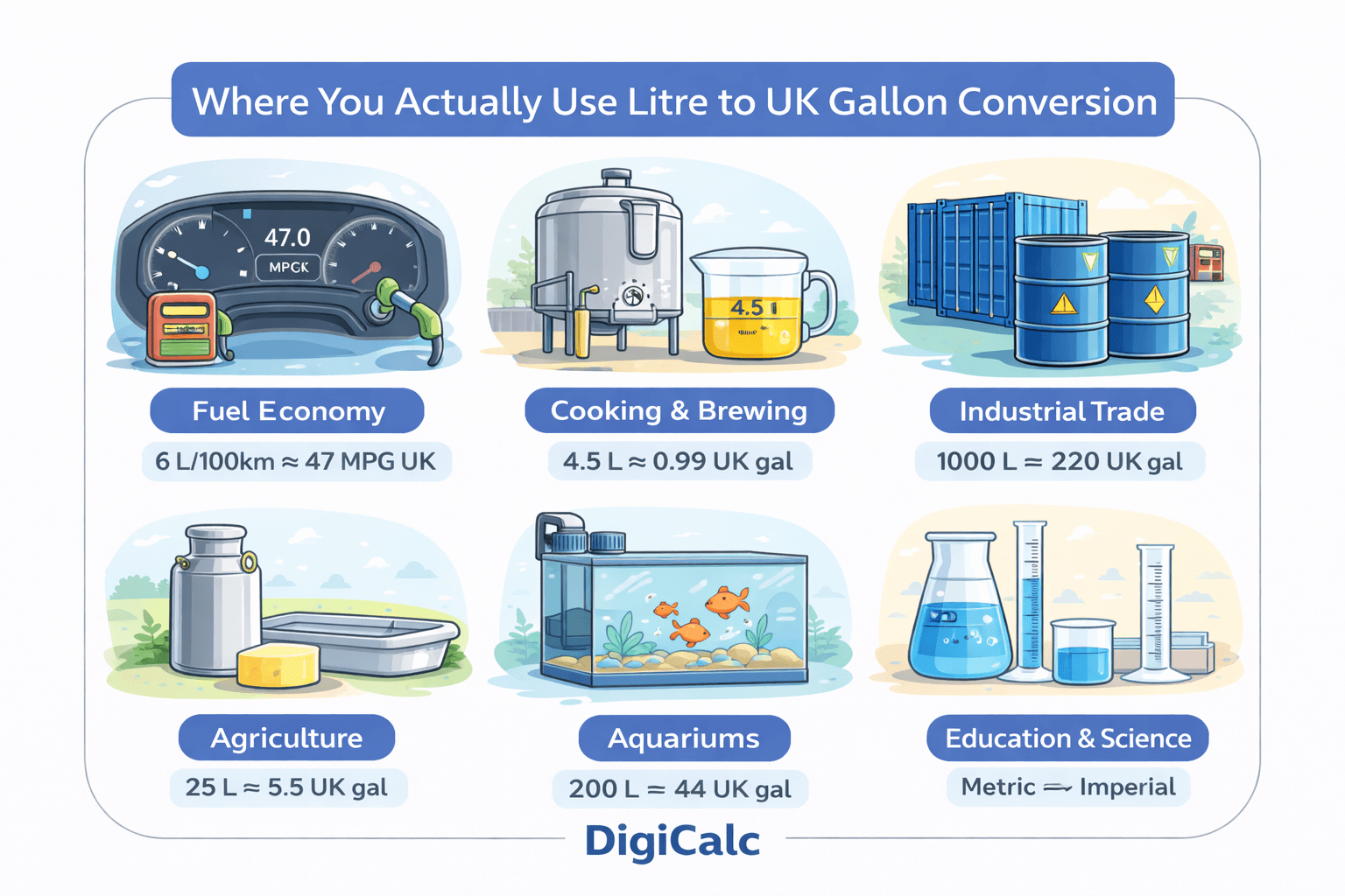 Convert Liter to Gallon UK