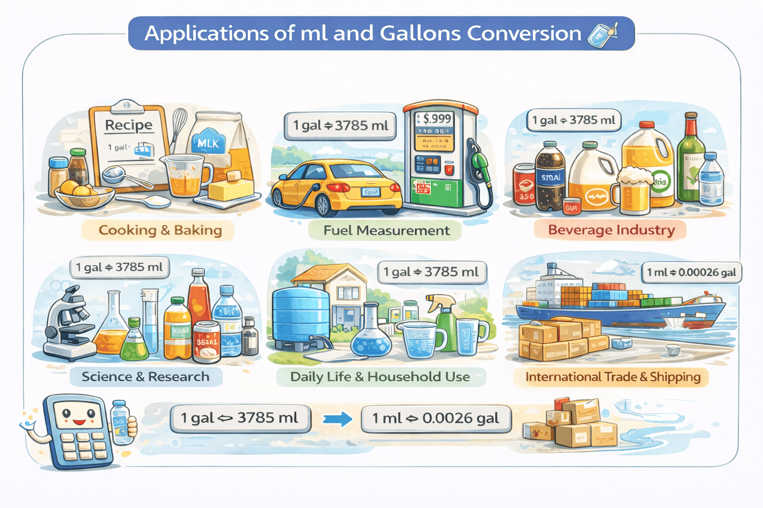 Convert ml to Gallons